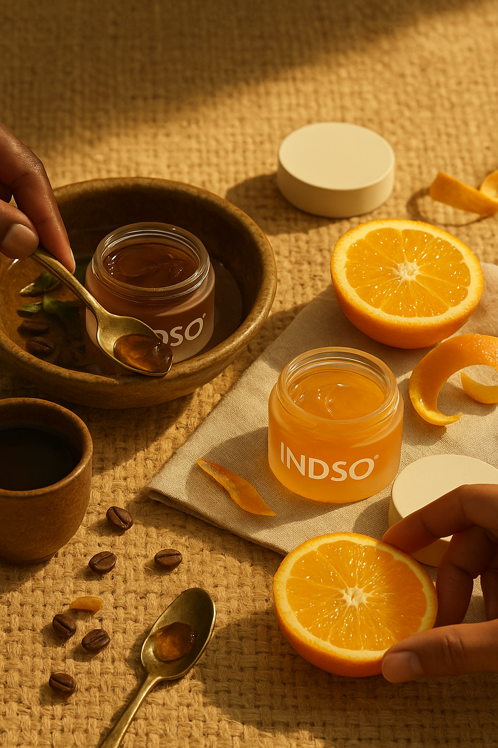 Coffee & Cocoa Gel with Niacinamide & Chamomile Extract - INDSO